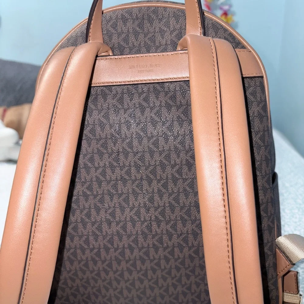 Michael Kors Signature Brown and Tan Backpack - Picture 3 of 6